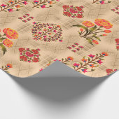 Papier Cadeau Motif floral mughal abstrait (Coin)