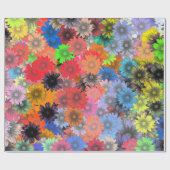 Papier Cadeau Motif floral multicolore (Plat)