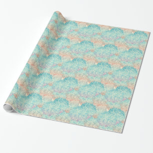 Papier Cadeau Motif floral multicolore de griffonnage