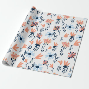 Papier Cadeau Motif floral naturel, fleurs abstraites