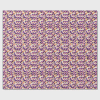Papier Cadeau Motif floral papillon botanique élégant violet