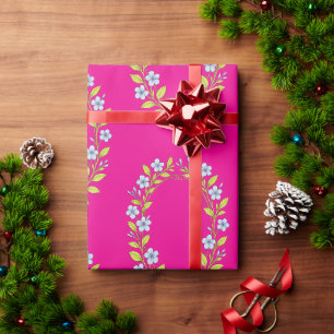 Papier Cadeau Motif floral pour bébé fille