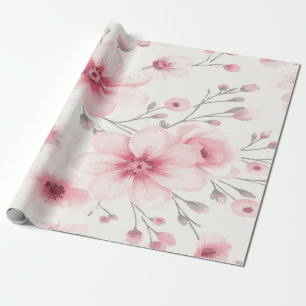 Papier Cadeau Motif floral rose délicat avec une élégance douce