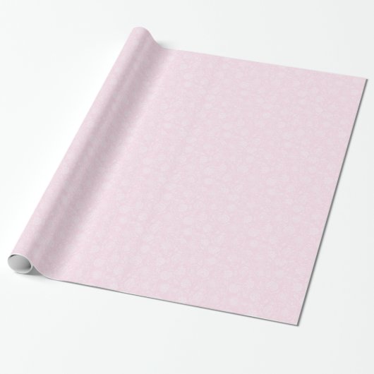 Papier Cadeau Motif floral rose et blanc (Déroulé)
