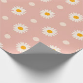 Papier Cadeau Motif floral rose et blanc (Coin)