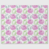 Papier Cadeau Motif floral rose moderne (Plat)