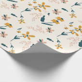 Papier Cadeau Motif floral rose paisible (Coin)