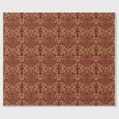 Papier Cadeau Motif Floral Rouge Et Noir 2a (Plat)