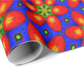 Papier Cadeau Motif Floral Rouge mou (Coin rond)