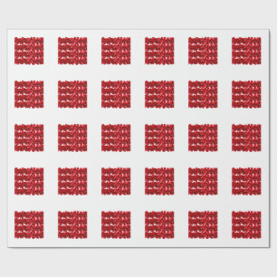 Papier Cadeau Motif floral rouge sans couture, design botanique