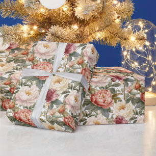 Papier Cadeau Motif floral sans couture aux pastels légers