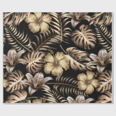Papier Cadeau Motif floral sans couture avec feuilles. dos tropi (Plat)