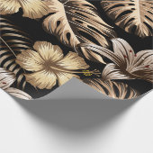 Papier Cadeau Motif floral sans couture avec feuilles. dos tropi (Coin)
