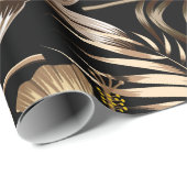 Papier Cadeau Motif floral sans couture avec feuilles. dos tropi (Coin rond)