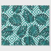 Papier Cadeau Motif floral sans couture avec feuilles. dos tropi (Plat)