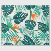 Papier Cadeau Motif floral sans couture avec feuilles. dos tropi (Plat)