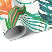 Papier Cadeau Motif floral sans couture avec feuilles. dos tropi (Coin rond)