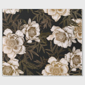 Papier Cadeau Motif floral sans soudure. Jardin fleurs pivoines (Plat)