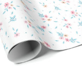 Papier Cadeau Motif floral simple mignon (Coin rond)