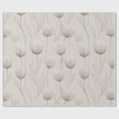 Papier Cadeau Motif floral tulipe ivoire neutre moderne (Plat)
