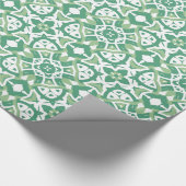 Papier Cadeau Motif floral vert et blanc (Coin)