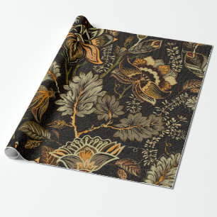 Papier Cadeau Motif fluide floral, effet texture. Indien ou