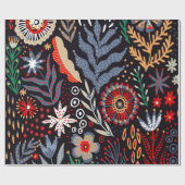 Papier Cadeau Motif folklorique, design textile transparent avec (Plat)