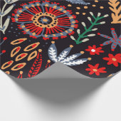 Papier Cadeau Motif folklorique, design textile transparent avec (Coin)