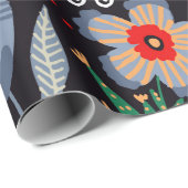 Papier Cadeau Motif folklorique, design textile transparent avec (Coin rond)