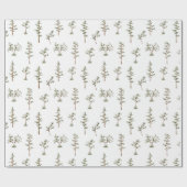 Papier Cadeau Motif forestier de la forêt d'arbres verts (Plat)