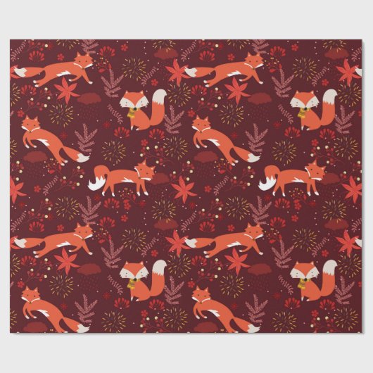Papier Cadeau Motif Fox (Plat)