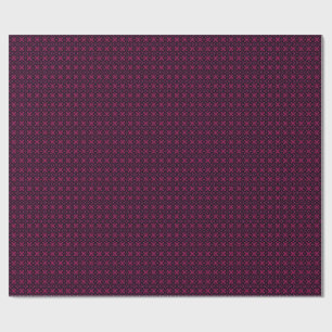 Papier Cadeau Motif fractal en kaléidoscope rose et noir pour em