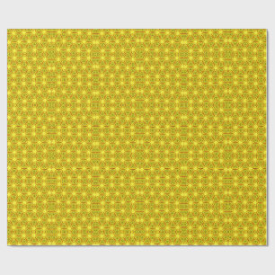 Papier Cadeau Motif fractal kaléidoscope doré