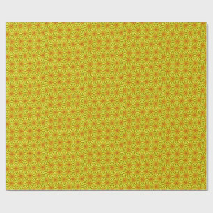 Papier Cadeau Motif fractal kaléidoscope doré