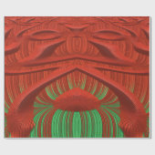 Papier Cadeau ~ Motif fragile Rouge Vert ~ Noël ~ (Plat)