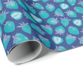 Papier Cadeau Motif fraise bleue (Coin rond)