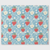Papier Cadeau Motif Fraise Cottagecore (Plat)