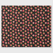 Papier Cadeau Motif Fraise d'Été (Plat)