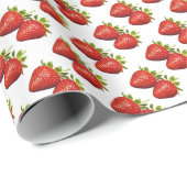 Papier Cadeau Motif fraise frais (Coin rond)