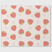 Papier Cadeau Motif Fraises Douces (Plat)