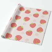 Papier Cadeau Motif Fraises Douces (Déroulé)