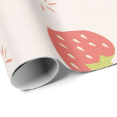 Papier Cadeau Motif Fraises Douces (Coin rond)