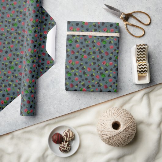 Papier Cadeau Motif framboise (Artisanat)
