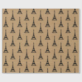 Papier Cadeau Motif français rustique de Tour Eiffel de Paris de (Plat)