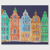 Papier Cadeau Motif frontalier transparent et architectural sur (Plat)