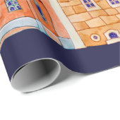 Papier Cadeau Motif frontalier transparent et architectural sur (Coin rond)