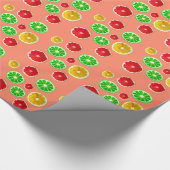 Papier Cadeau Motif fruité aux fruits d'été coloré (Coin)