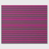 Papier Cadeau Motif Fuchsia et charbon de bois cinq bandes (Plat)