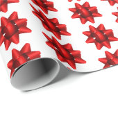 Papier Cadeau Motif Fun Red Bows sur Arrière - plan blanc (Coin rond)