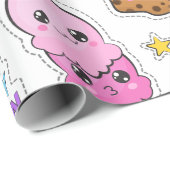 Papier Cadeau Motif Funny Unicorn Magique Arc-en-ciel mou (Coin rond)